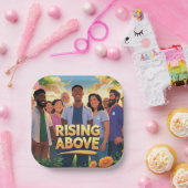 Boven stijgen (vierkant Bord) Papieren Bordje (Feest)