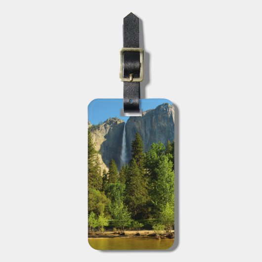 Boven-Yosemite Falls, Merced River, Yosemite Bagagelabel (Voorkant verticaal)