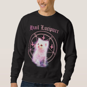 Bovenaan Crosses en Pentagram Kitten Sweatshirt