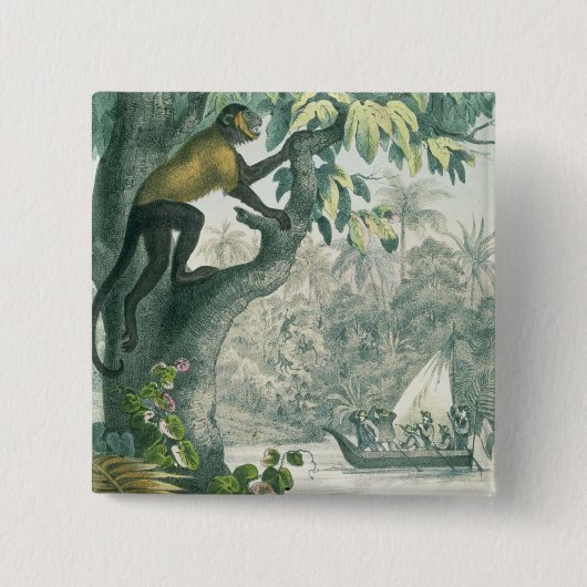 Bovenaan de Amazone, van 'Das Buch der We' Vierkante Button 5,1 Cm (Voorkant)