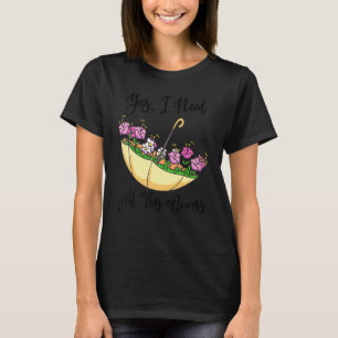 Bovenaan de romp gevuld met bloemen tuinend t-shirt