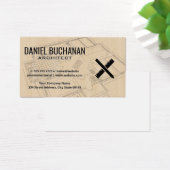 Bovenaanzicht blueprint | Hout | Architect gereeds Visitekaartje (Bureau)