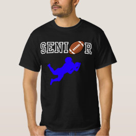 Bovenbouw Voetbalspeler met Blauwe Silhouet T-shirt