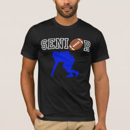 Bovenbouw Voetbalspeler met Blauwe Silhouet T-shirt