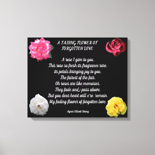 BOVENDIEN VLOEIEN VERLIES POEM CANVAS-AFDRUKKING CANVAS AFDRUK (Voorkant)
