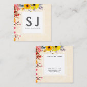  bovendrijver voor botanische landschapsarchitectu vierkante visitekaartje (Voorkant / Achterkant)