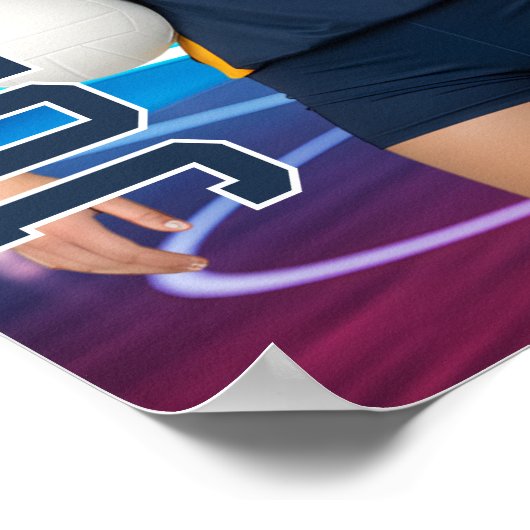 Bovengronds Volleybal Speler Team Foto Aangepaste  Poster (Hoek)