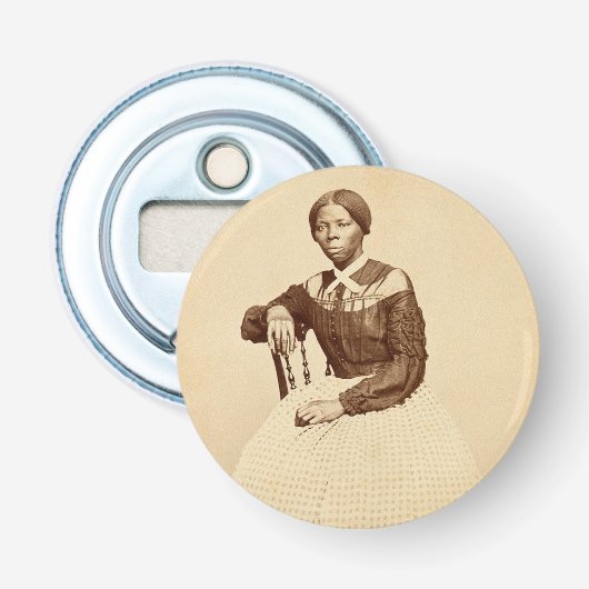 Bovengrondse spoorweg Harriet Tubman Button Flesopener (Voorkant)
