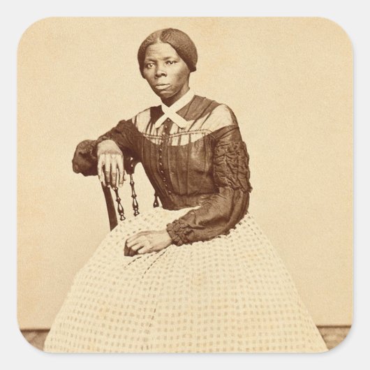Bovengrondse spoorweg Harriet Tubman Vierkante Sticker (Voorkant)