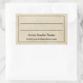 Bovenkant achterzijde van sticker van label voor k (Tas)