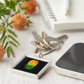 Bovenkant ananas sleutelhanger (Zijkant)