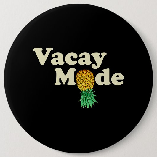 Bovenkant ananas Vacay Mode Vacation Funny Sw Ronde Button 6,0 Cm (Voorkant)