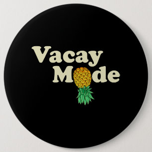 Bovenkant ananas Vacay Mode Vacation Funny Sw Ronde Button 6,0 Cm