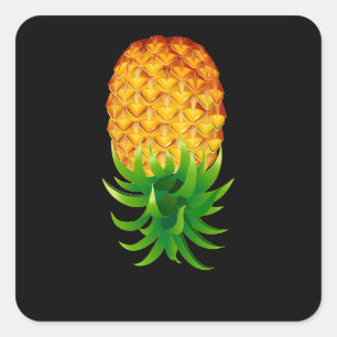 Bovenkant ananas vierkante sticker