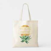 Bovenkant ananas waar de partij Funny Swinger P Tote Bag (Achterkant)