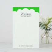 Bovenkant cloud - groen briefpapier (Staand voorkant)