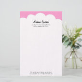 Bovenkant cloud - roze briefpapier (Staand voorkant)