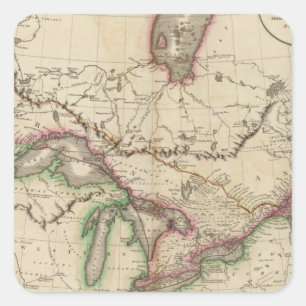 Bovenkant en onderste Canada Vierkante Sticker