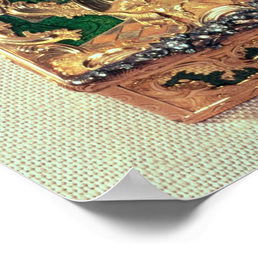 Bovenkant: Goudsnuffbox met diverse stenen Poster (Hoek)