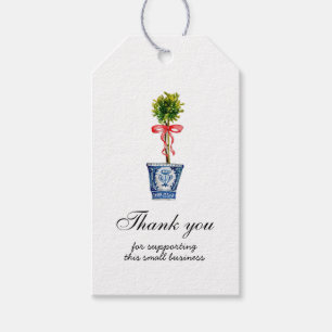 Bovenkant met rode Prettige feestdagen Cadeaulabel