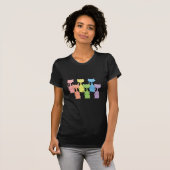 Bovenkant regenboogKat T-shirt (Voorkant volledig)
