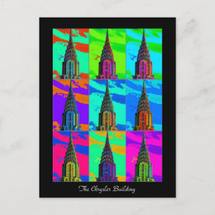 Bovenkant van de Chrysler Building Pop Art Briefkaart