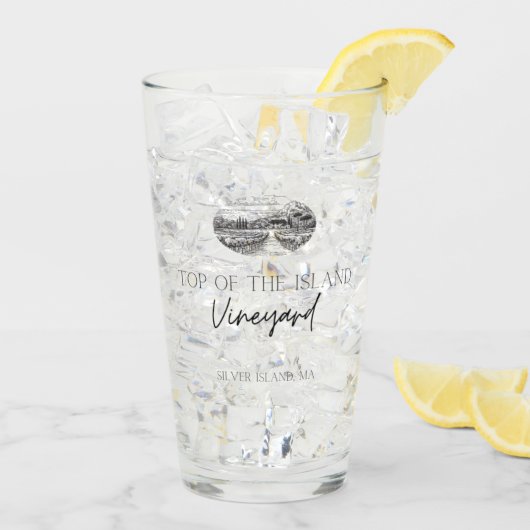 Bovenkant van de eilandwijnbouw Drink glas (Achterkant ijs)