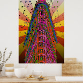 Bovenkant van de Flatiron Building Reddish, gele s Poster (Keuken)