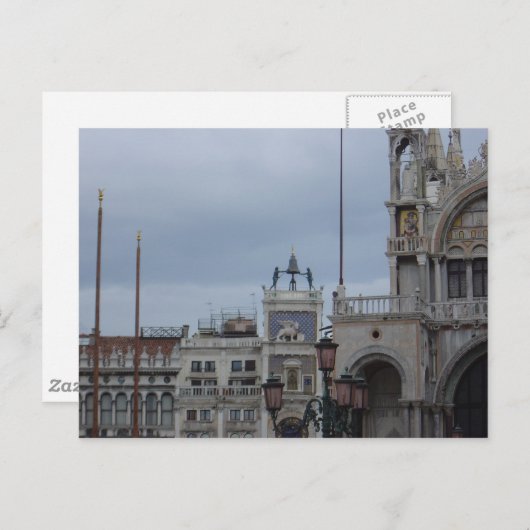 Bovenkant van de Kloktoren, St. Mark's Square, Ven Briefkaart (Voorkant / Achterkant)