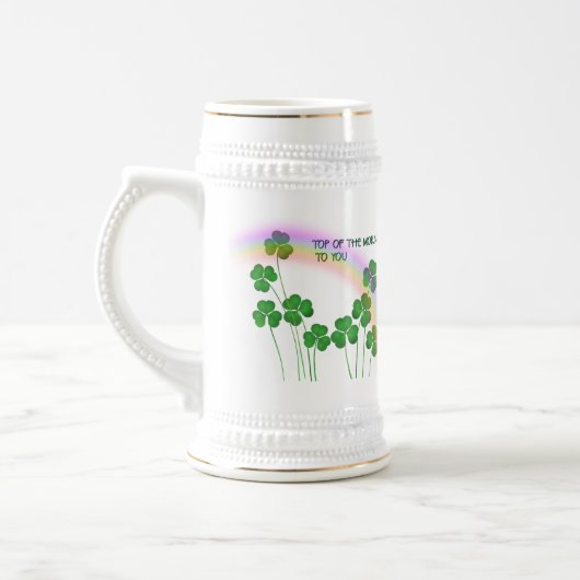 Bovenkant van de Morning St. Patrick's Day Shamroc Bierpul (Links)