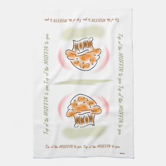 Bovenkant van de Muffin Kitchen Towel Theedoek (Verticaal)