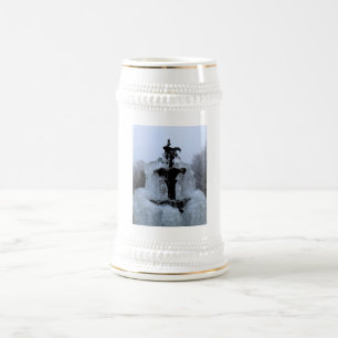 Bovenkant van een bevroren fontein bierpul