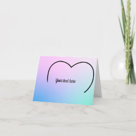 Bovenkant van een hart op een pastelbriefkaart notitiekaartje