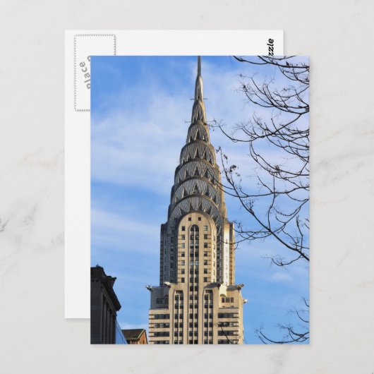Bovenkant van het Chrysler-gebouw, Bare Trees Briefkaart (Voorkant / Achterkant)