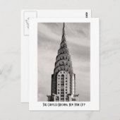 Bovenkant van het Chrysler-gebouw NYC - B&W Briefkaart (Voorkant / Achterkant)
