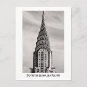 Bovenkant van het Chrysler-gebouw NYC - B&W Briefkaart (Voorkant)