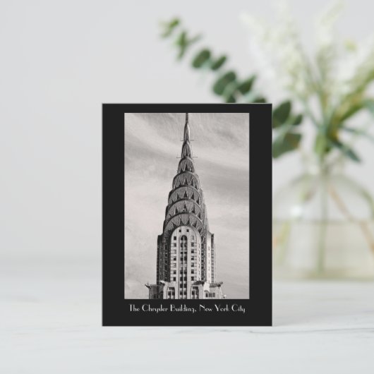 Bovenkant van het Chrysler-gebouw NYC - B&W Briefkaart (Staand voorkant)