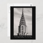 Bovenkant van het Chrysler-gebouw NYC - B&W Briefkaart (Voorkant / Achterkant)