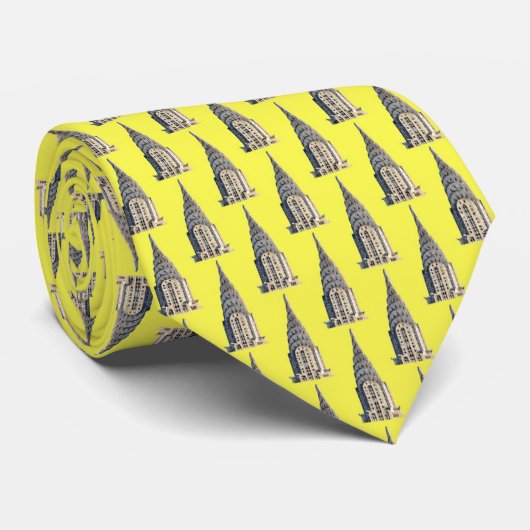Bovenkant van het Chrysler-gebouw NYC - B&W - gele Stropdas (Opgerold)