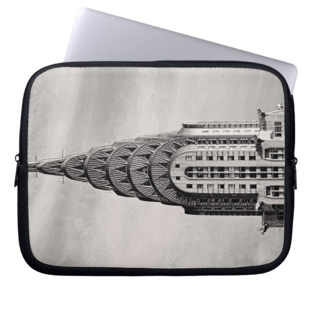 Bovenkant van het Chrysler-gebouw NYC - B&W Laptop Sleeve (Voorkant)