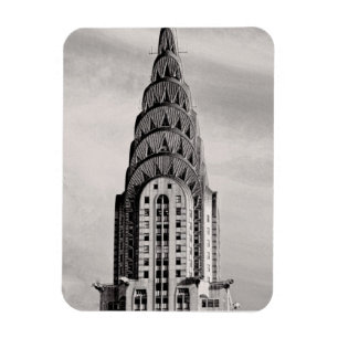Bovenkant van het Chrysler-gebouw NYC - B&W Magneet