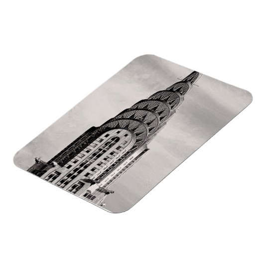 Bovenkant van het Chrysler-gebouw NYC - B&W Magneet (Linkerzijde)