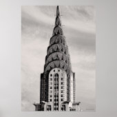 Bovenkant van het Chrysler-gebouw NYC - B&W Poster (Voorkant)