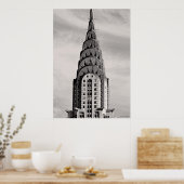 Bovenkant van het Chrysler-gebouw NYC - B&W Poster (Keuken)