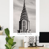 Bovenkant van het Chrysler-gebouw NYC - B&W Poster (Thuiskantoor)