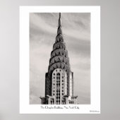 Bovenkant van het Chrysler-gebouw NYC - B&W Poster (Voorkant)