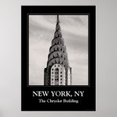 Bovenkant van het Chrysler-gebouw NYC - B&W Poster (Voorkant)