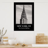 Bovenkant van het Chrysler-gebouw NYC - B&W Poster (Keuken)