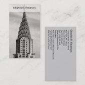 Bovenkant van het Chrysler-gebouw NYC - B&W Visitekaartje (Voorkant / Achterkant)