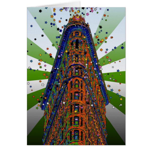 Bovenkant van het Flatiron-gebouw - Groene en Witt (Voorkant)